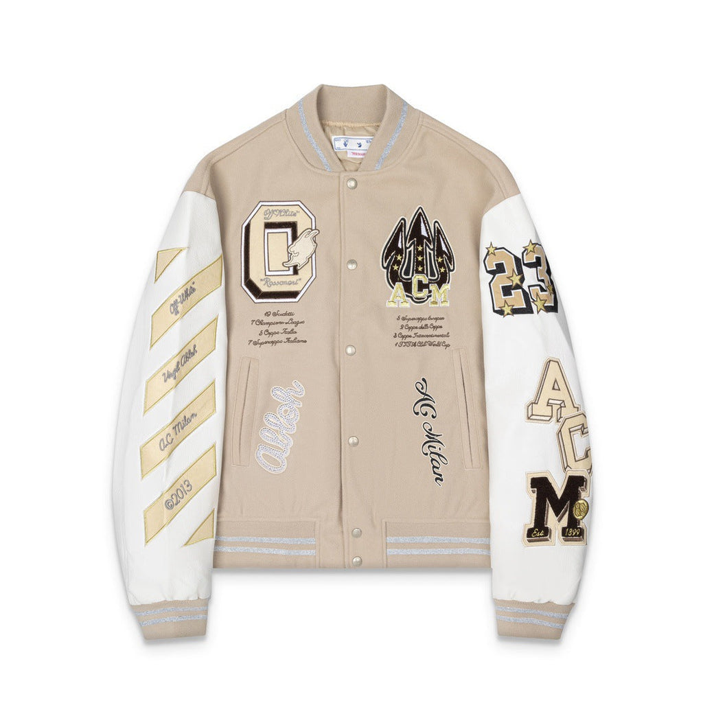 Embroidered Varsity Jacket Light Luxury Station