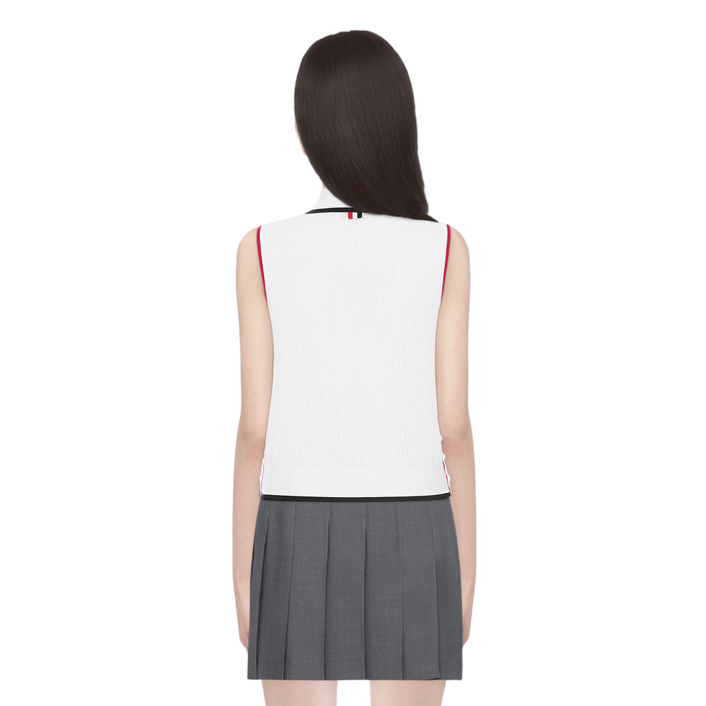 Polo neck sleeveless vest THOM TREND