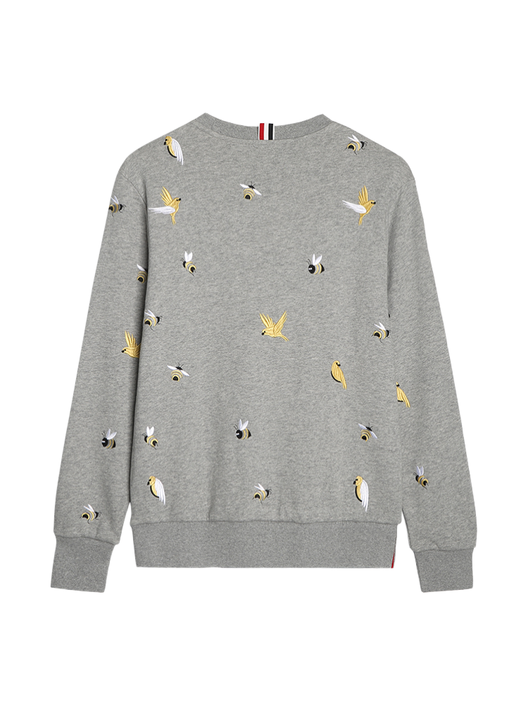 Bird and Bee Embroidered Zip-Up Hooded Cardigan£¨¸±±¾£© THOM TREND