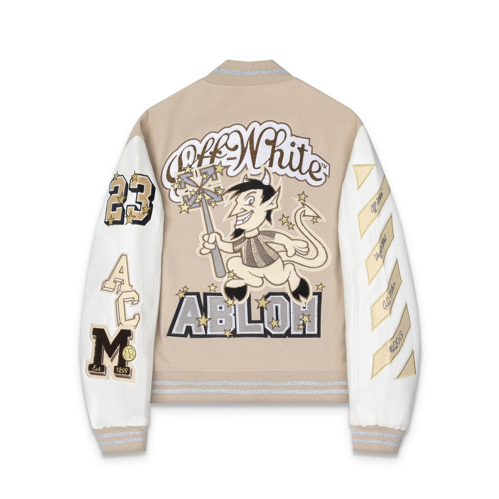 Embroidered Varsity Jacket Light Luxury Station