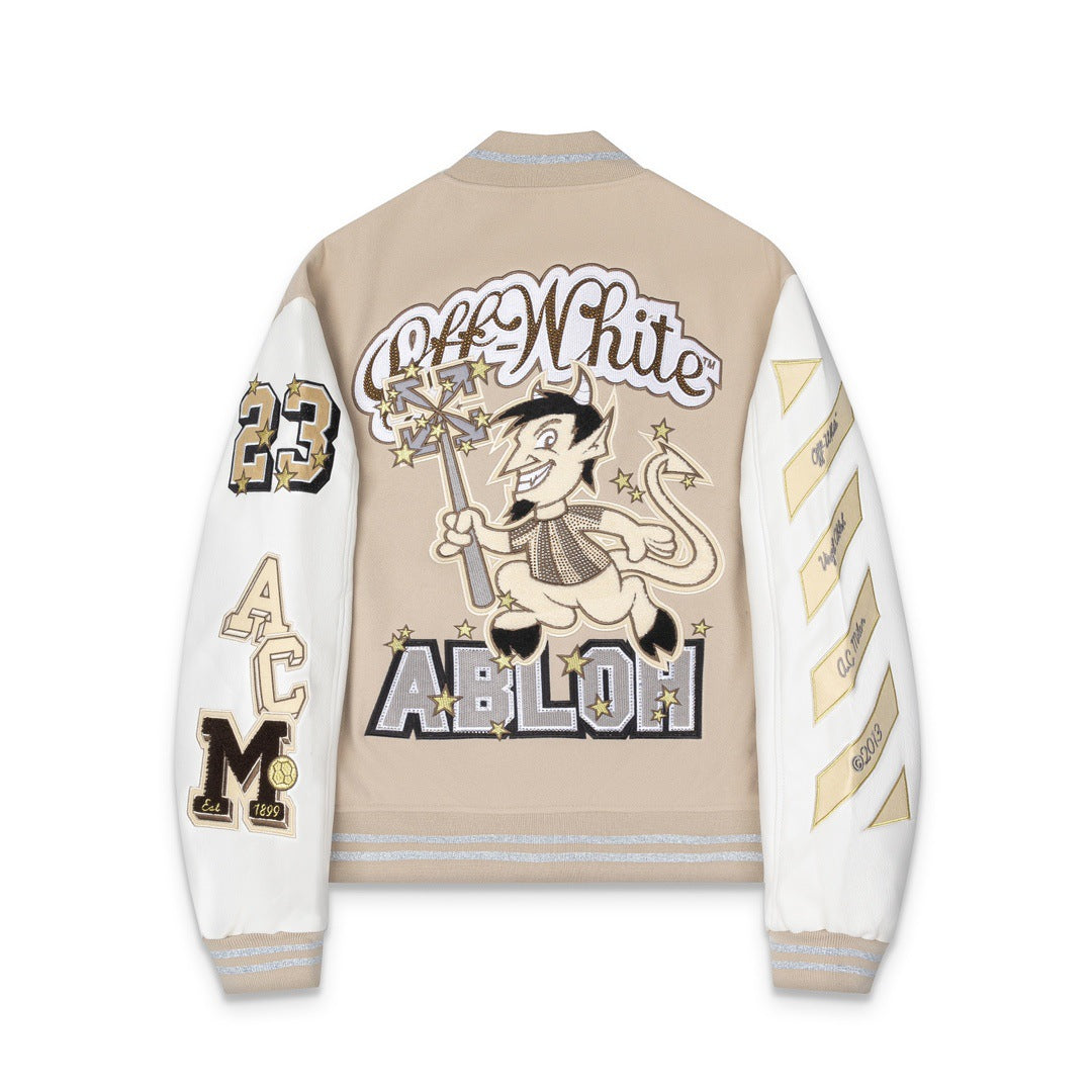 Embroidered Varsity Jacket Light Luxury Station
