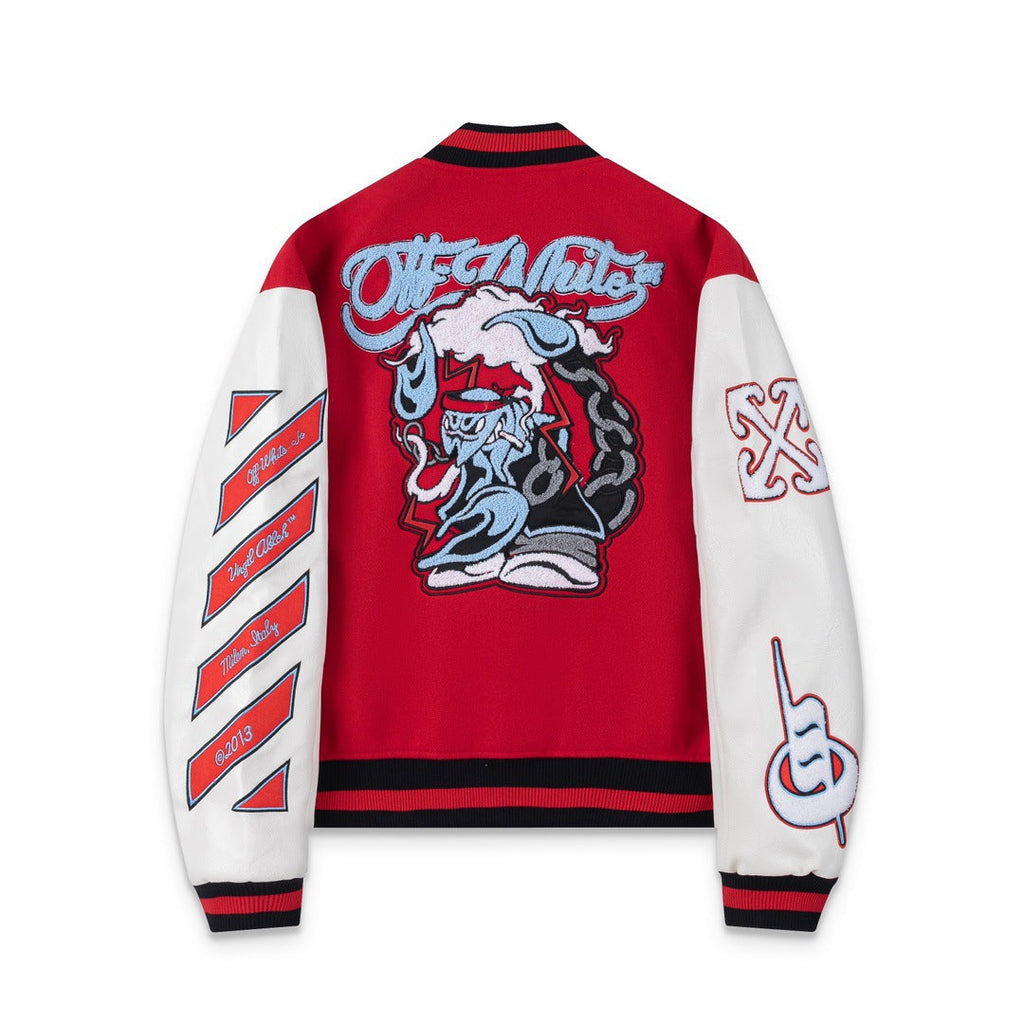 Embroidered Varsity Jacket Light Luxury Station