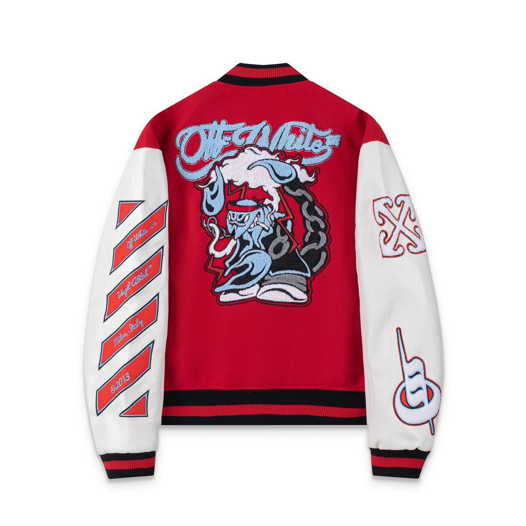 Embroidered Varsity Jacket Light Luxury Station