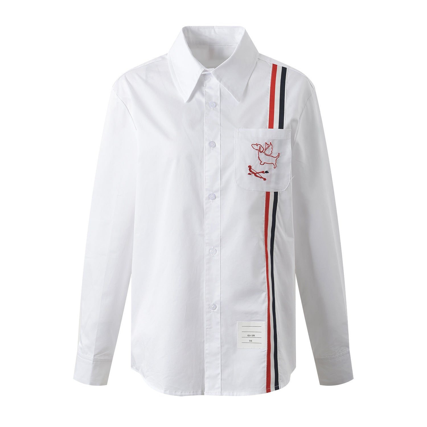 Women's dog embroidered shirt