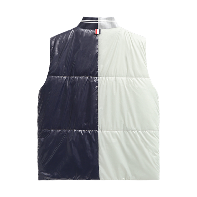 Unisex Shiny Colorblock Baseball Collar Vest THOM TREND