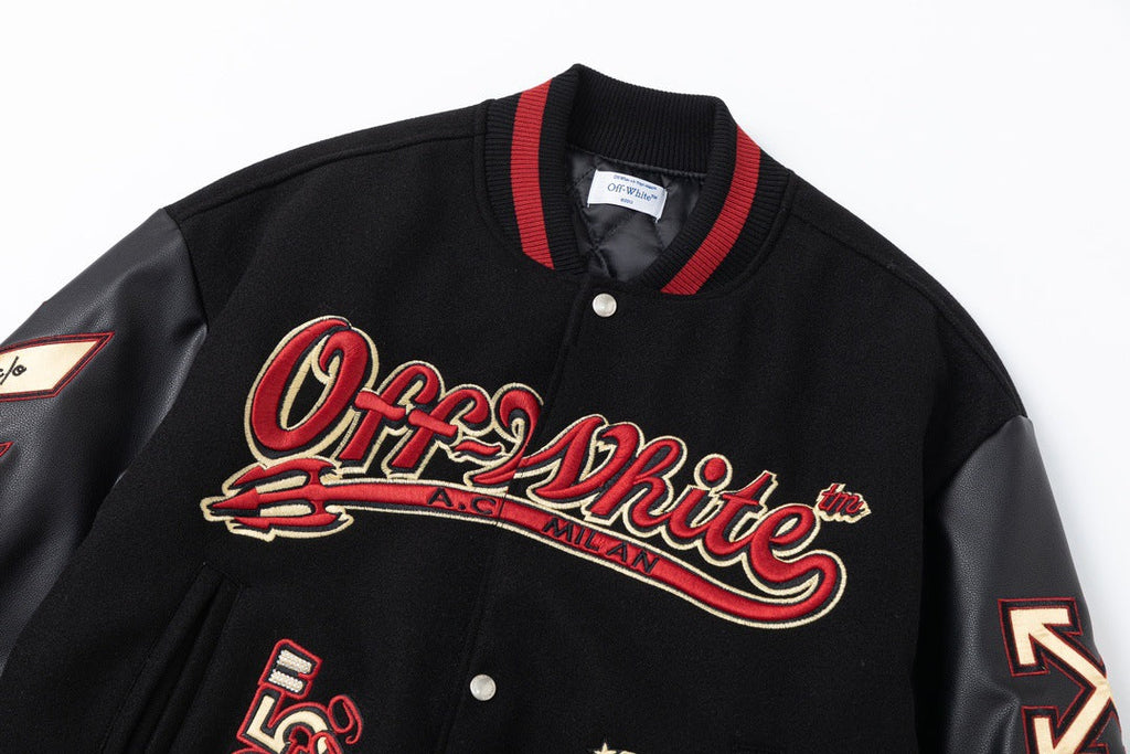 Embroidered Varsity Jacket Light Luxury Station