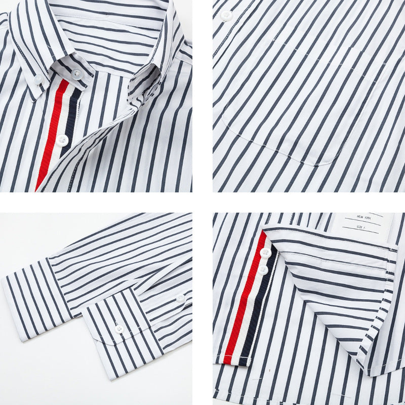 Blue and white patchwork shirt£¨¸±±¾£© THOM TREND