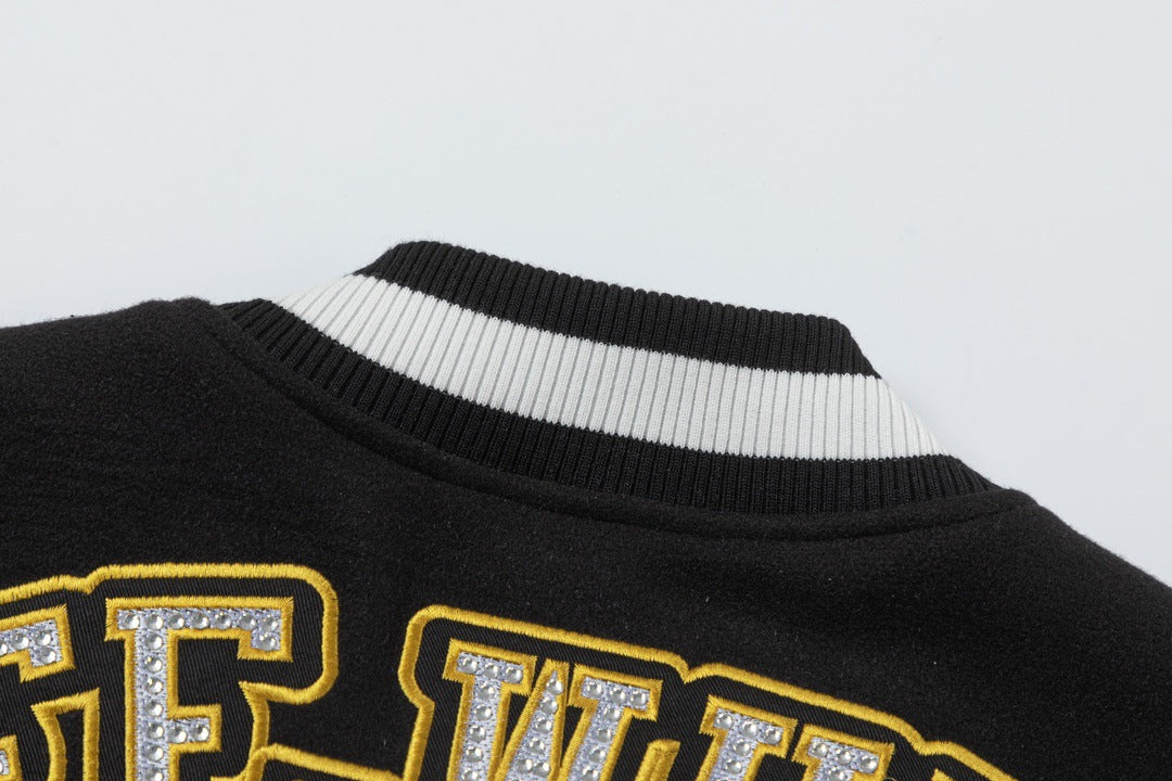 Embroidered Varsity Jacket Light Luxury Station