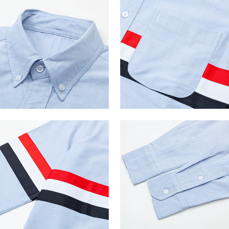 Double Sleeve Patches Contrast Shirt£¨¸±±¾£© THOM TREND
