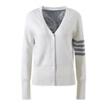 Four-Stripe Pink V-Neck Cardigan£¨¸±±¾£© THOM TREND