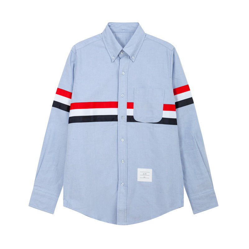 Double Sleeve Patches Contrast Shirt£¨¸±±¾£© THOM TREND