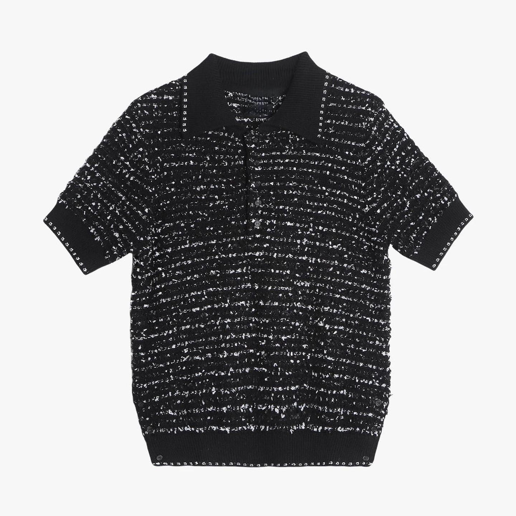 2025SS Unisex Tweed POLO Short Sleeve THOM TREND