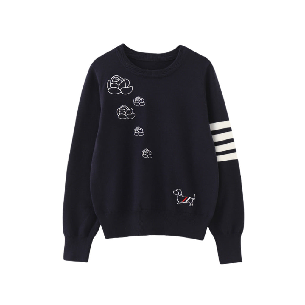 Color-block jacquard sweater