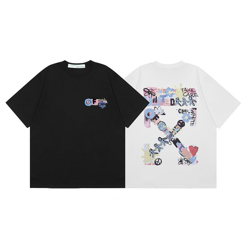 OFF New Printed T-Shirt Light Luxury Station