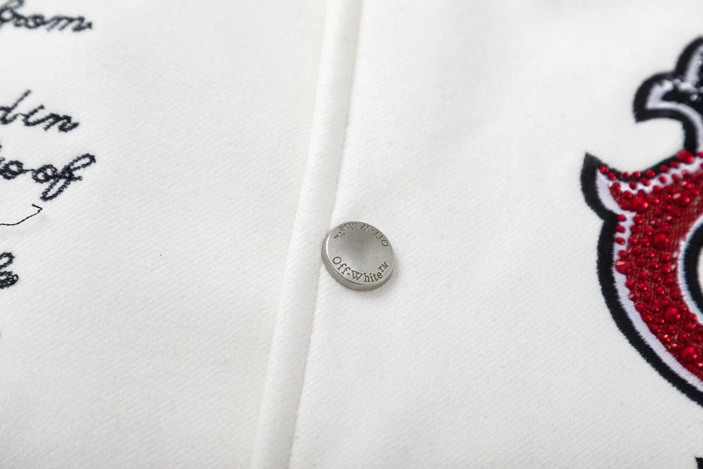 Embroidered Varsity Jacket Light Luxury Station