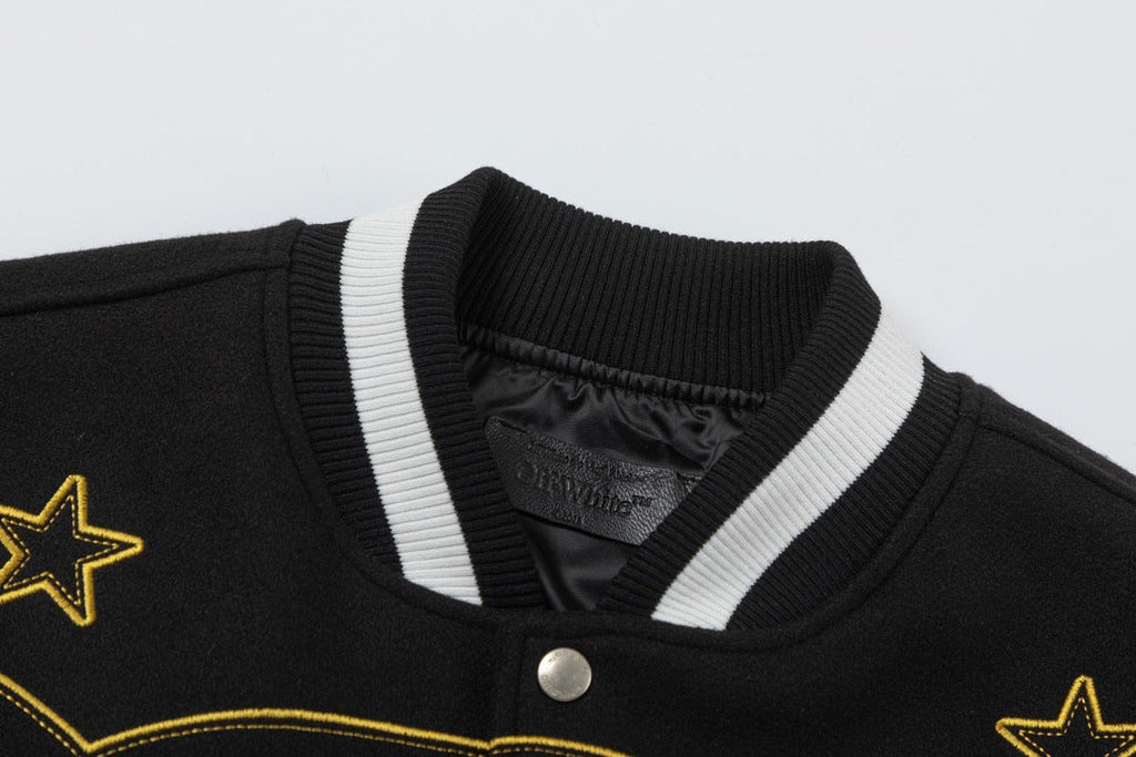 Embroidered Varsity Jacket Light Luxury Station
