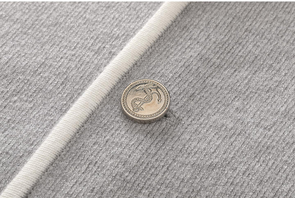 2025SS  Suit collar mid-length knitted jacket THOM TREND