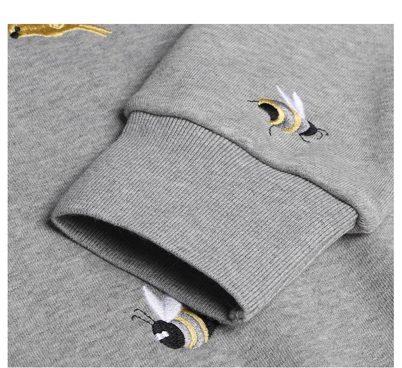 Bird and Bee Embroidered Zip-Up Hooded Cardigan£¨¸±±¾£© THOM TREND