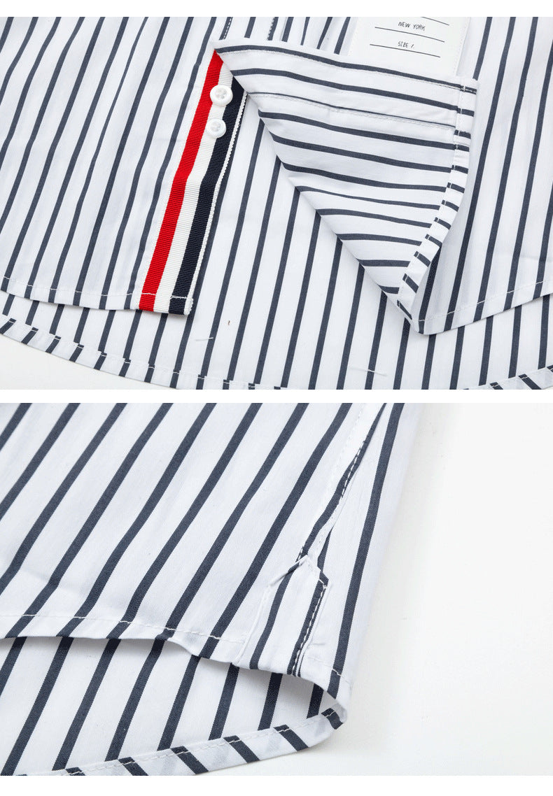 Blue and white patchwork shirt£¨¸±±¾£© THOM TREND
