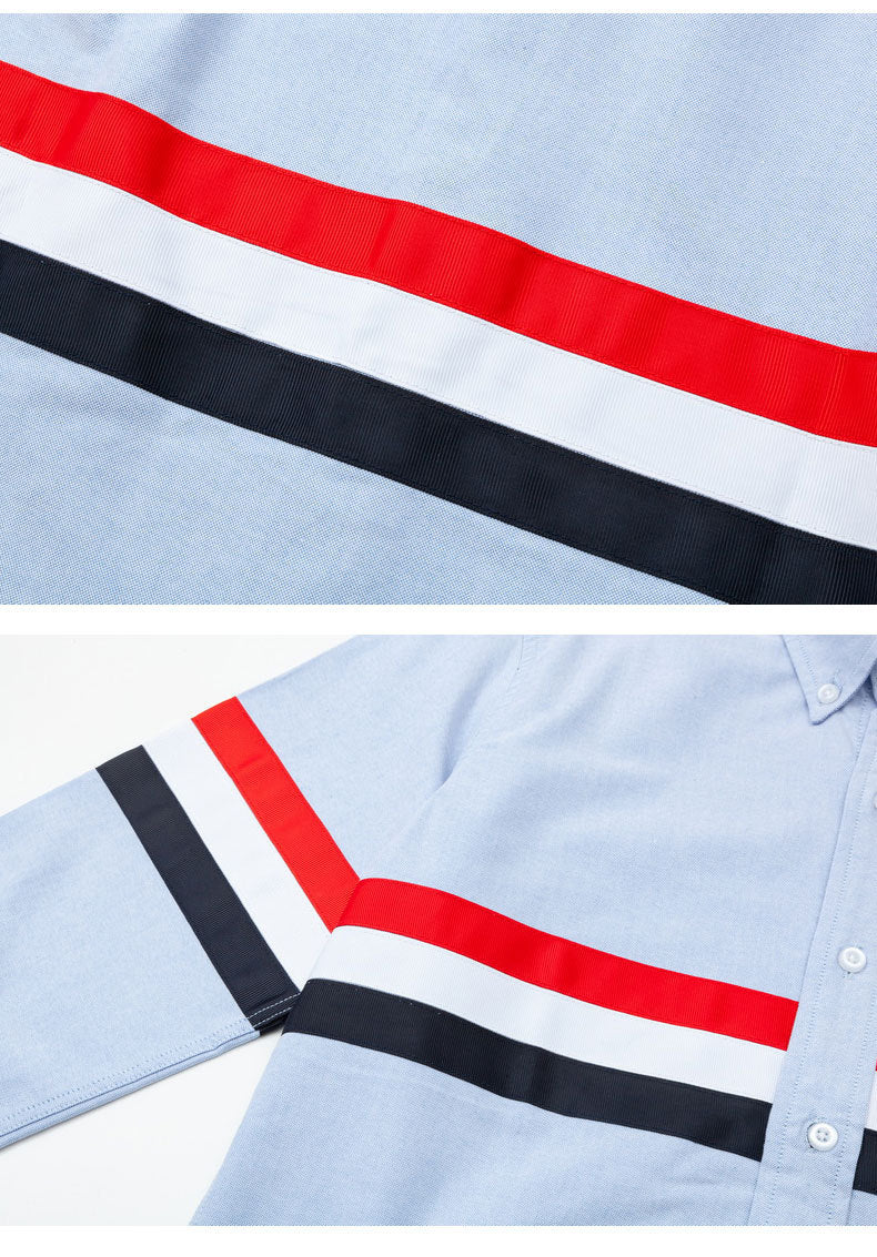 Double Sleeve Patches Contrast Shirt£¨¸±±¾£© THOM TREND