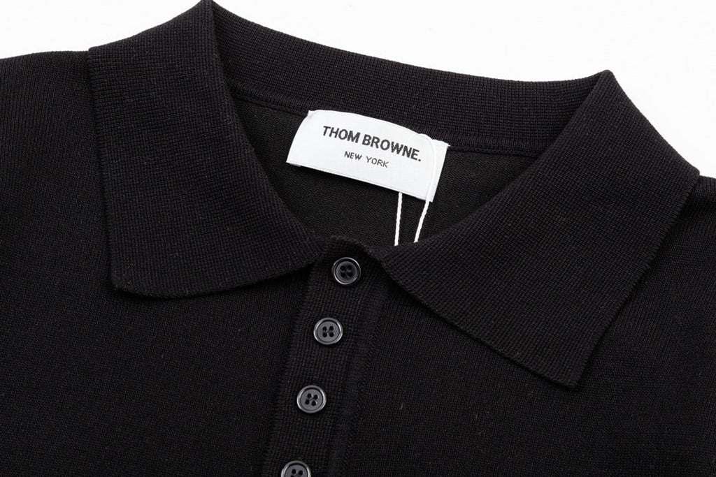2026SSS Color-Block Knit Polo Shirt THOM TREND