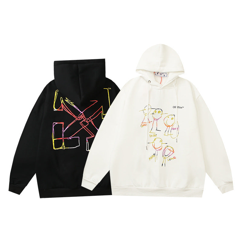 OFF Oversized Pullover Hoodie Light Luxury Station