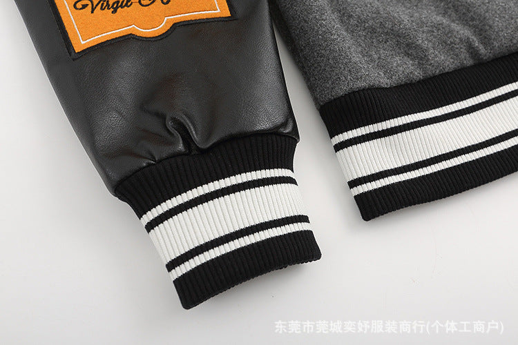 Embroidered Varsity Jacket Light Luxury Station