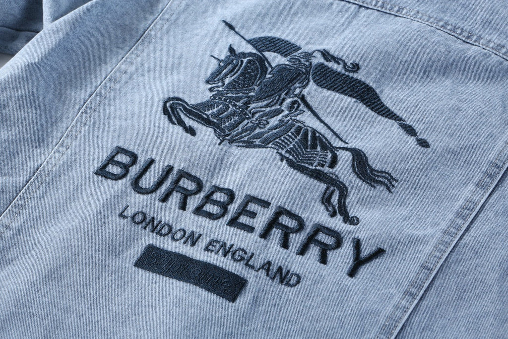 Burberry x Supreme Equestrian Logo Denim Jacket Light Luxury Station
