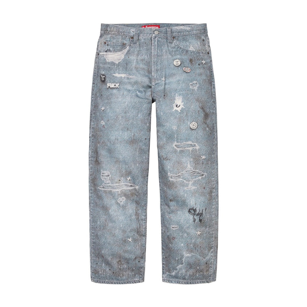 Supreme HJR Trompe L¡¯Oeil Loose Fit Jeans Light Luxury Station