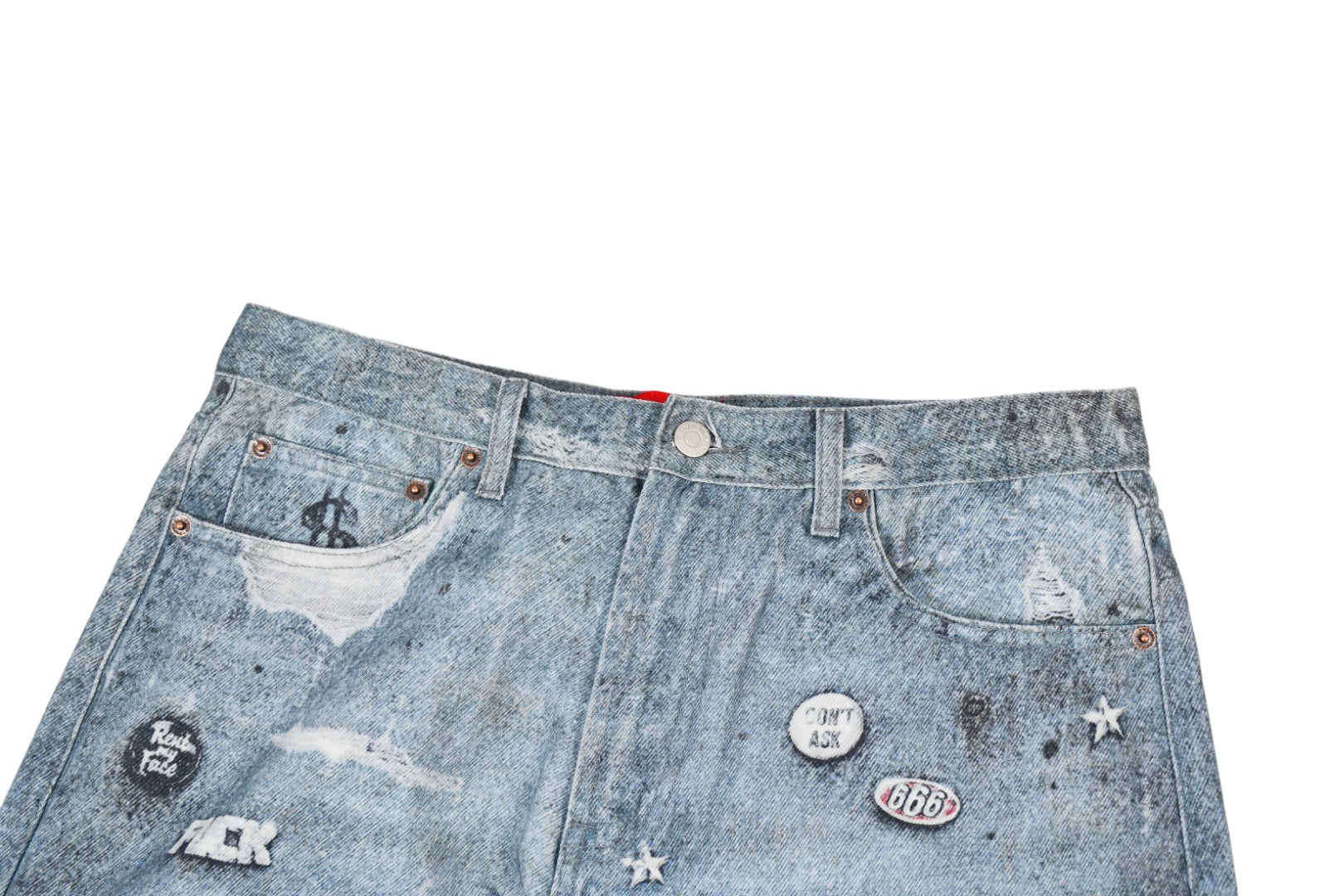 Supreme HJR Trompe L¡¯Oeil Loose Fit Jeans Light Luxury Station