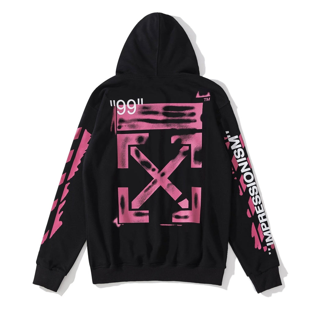 Number Print Pullover Hoodie Light Luxury Station