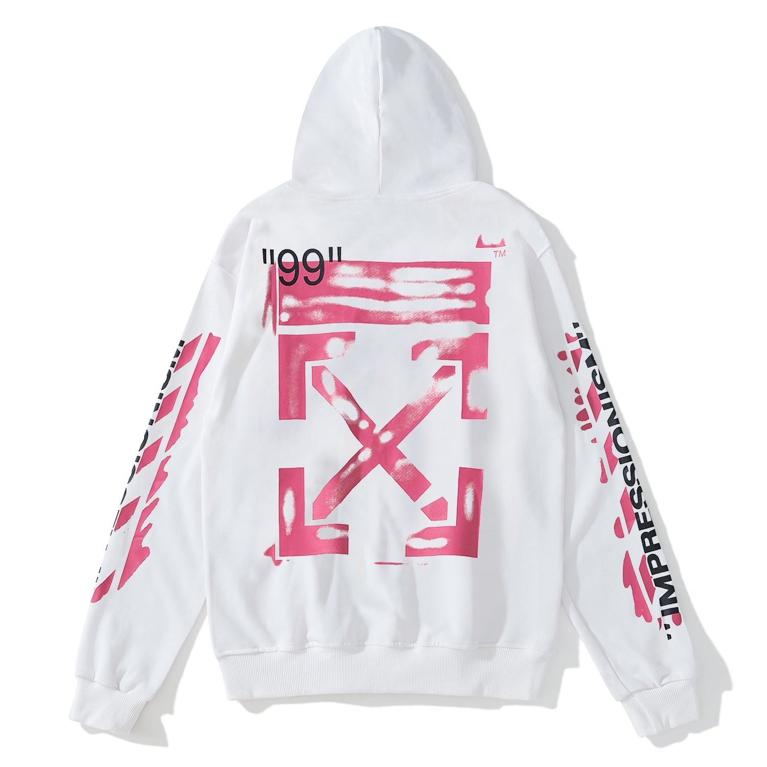 Number Print Pullover Hoodie Light Luxury Station