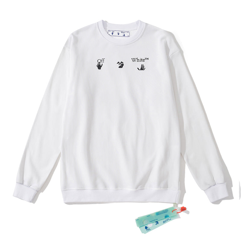 Cotton Crewneck Sweatshirt Light Luxury Station