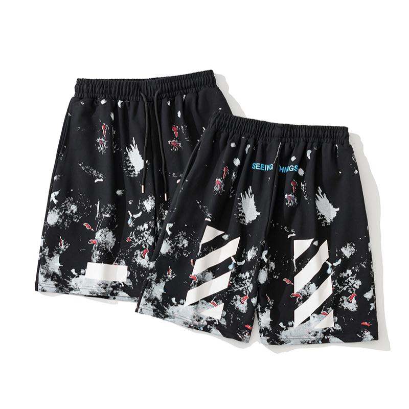 Graphic Print Cotton Shorts Light Luxury Station