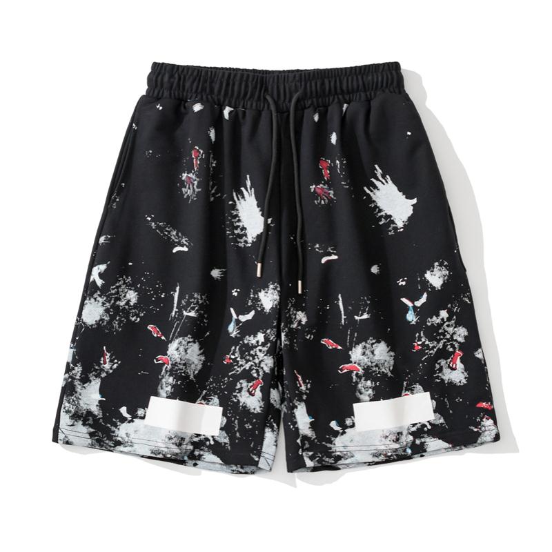 Graphic Print Cotton Shorts Light Luxury Station