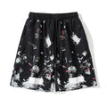 Graphic Print Cotton Shorts Light Luxury Station