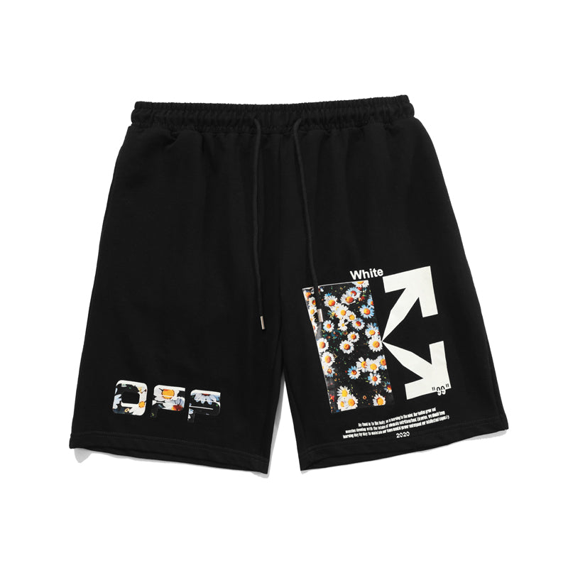 Floral Arrow Print Relaxed Shorts Light Luxury Station