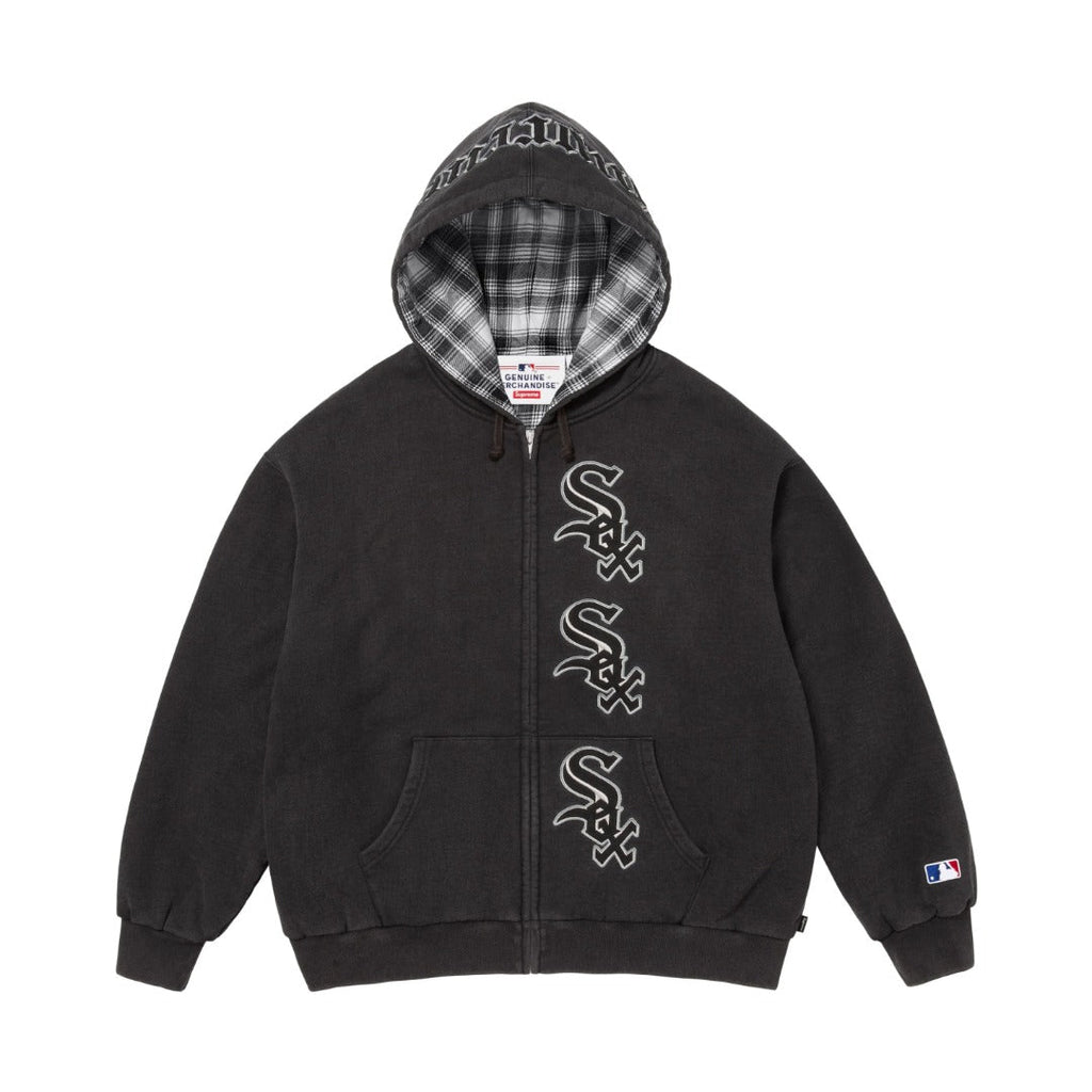 Heavyweight Zip-Up Hooded Sweatshirt with Embroidered Letters Light Luxury Station