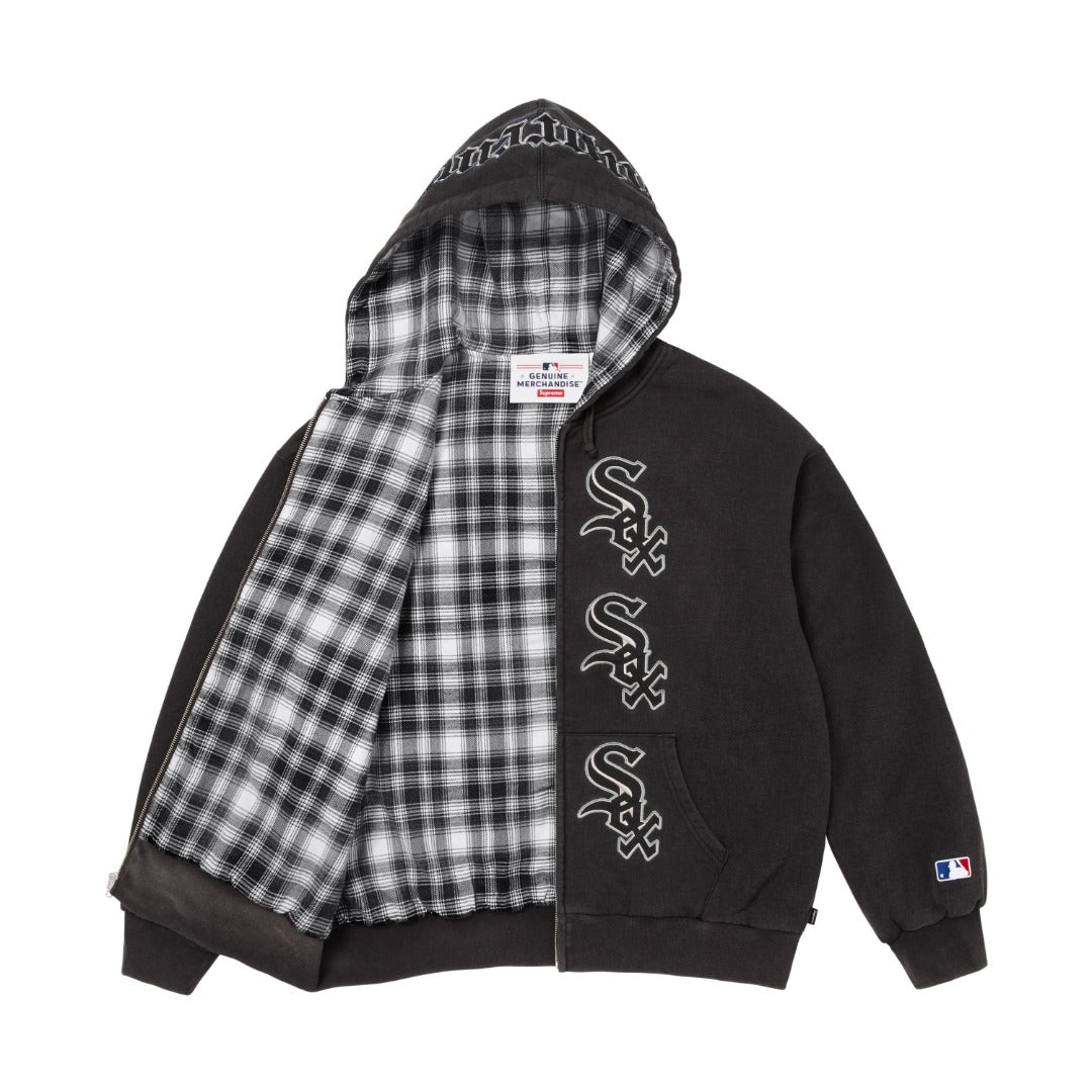 Heavyweight Zip-Up Hooded Sweatshirt with Embroidered Letters Light Luxury Station