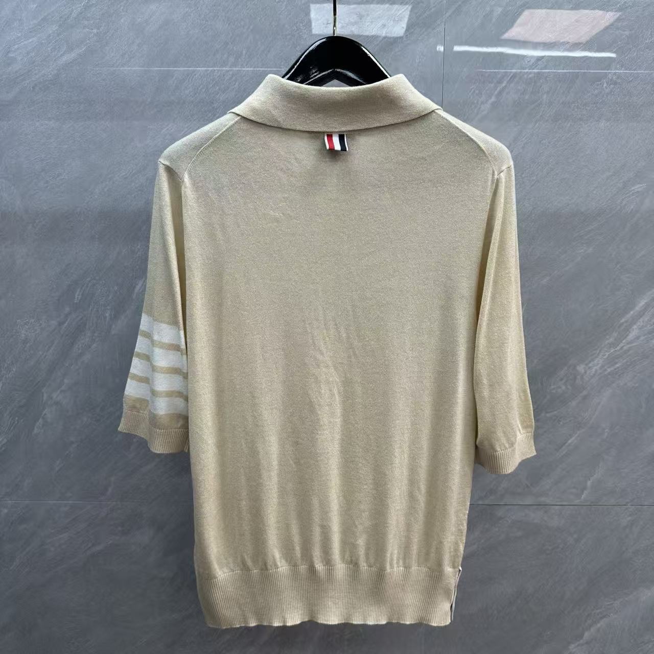 Four-Bar Polo Collar Short Sleeve Shirt THOM TREND