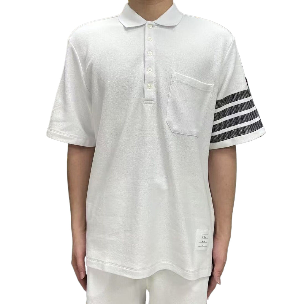 Men's Honeycomb Piqu¨¦ Lapel T-Shirt THOM TREND