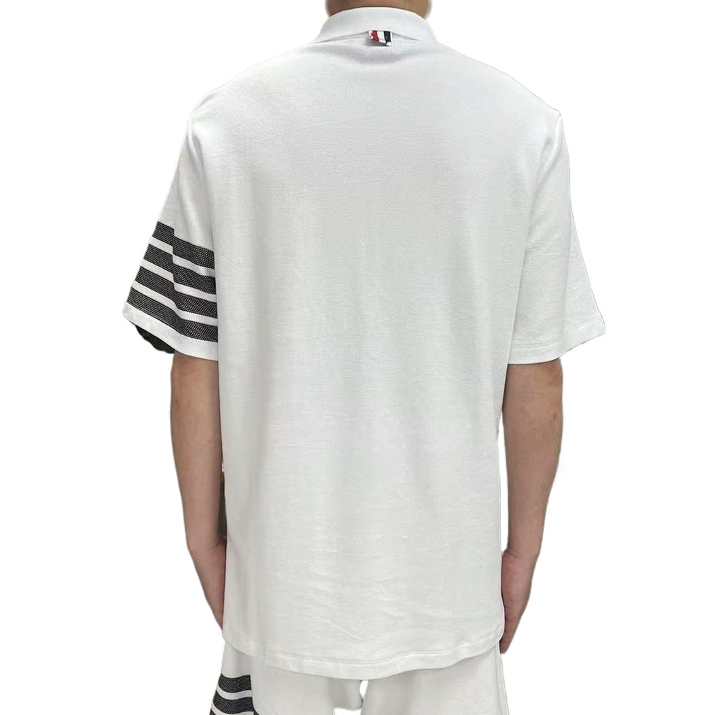 Men's Honeycomb Piqu¨¦ Lapel T-Shirt THOM TREND