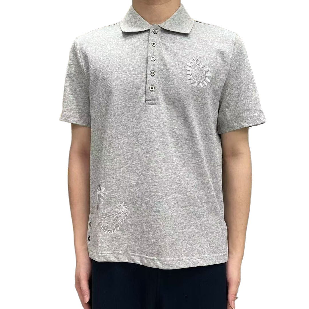 2025SS  Men's floral embroidered T-shirt THOM TREND