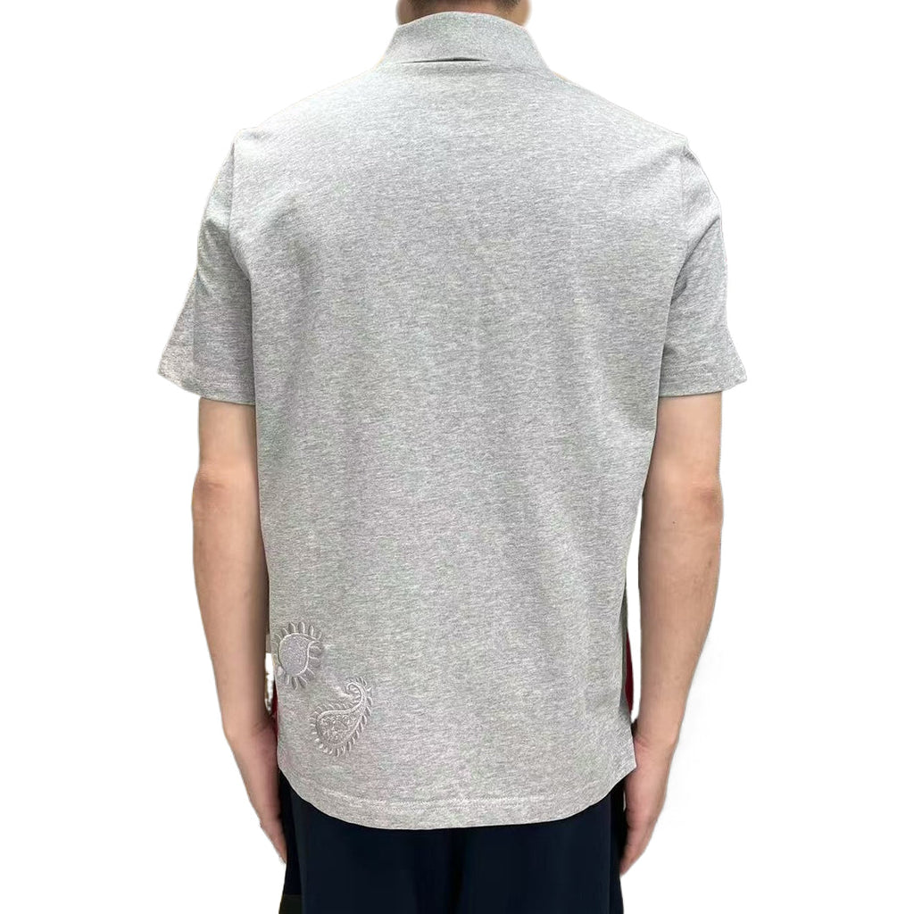 2025SS  Men's floral embroidered T-shirt THOM TREND