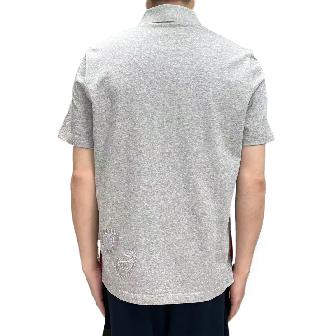 2025SS  Men's floral embroidered T-shirt THOM TREND
