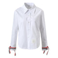 Women's white shirt with bow sleeves THOM TREND