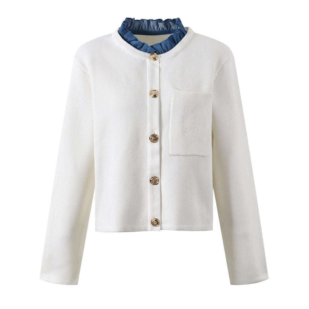 Women's crew neck sweater jacket THOM TREND