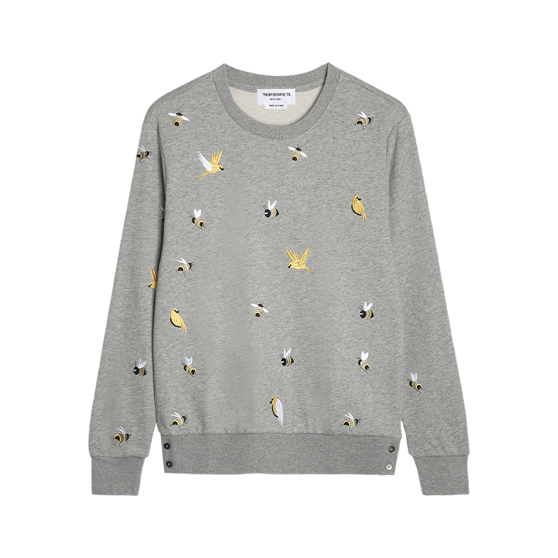 Bird and Bee Embroidered Zip-Up Hooded Cardigan£¨¸±±¾£© THOM TREND