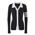 Contrast lapel cardigan