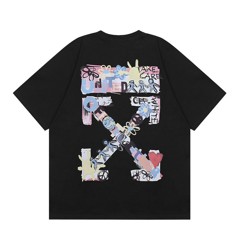 OFF New Printed T-Shirt Light Luxury Station